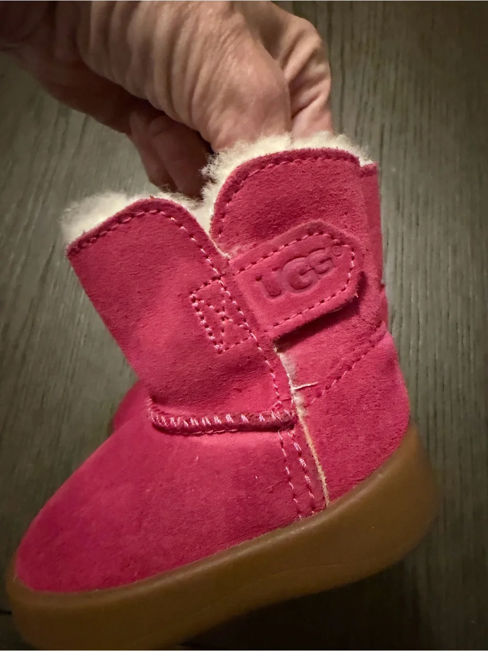 UGG Kids Suede Shearling Winter Boots - Bright Pink